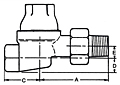 Balance Pressure Thermostatic Steam Trap - CR25S - Dimensions