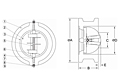 Cast Iron Twin Door Wafer Check Valve - Dimensions