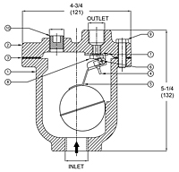 Air Vent for Liquid Systems - AVDT Series - Dimensions
